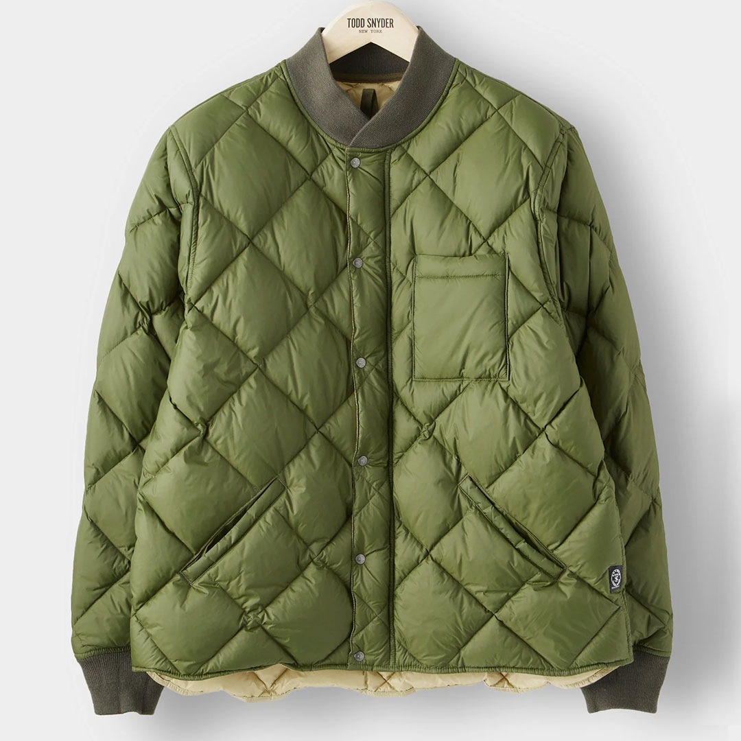 Todd Snyder Italian Quilted Down Snap Bomber - 64% Off