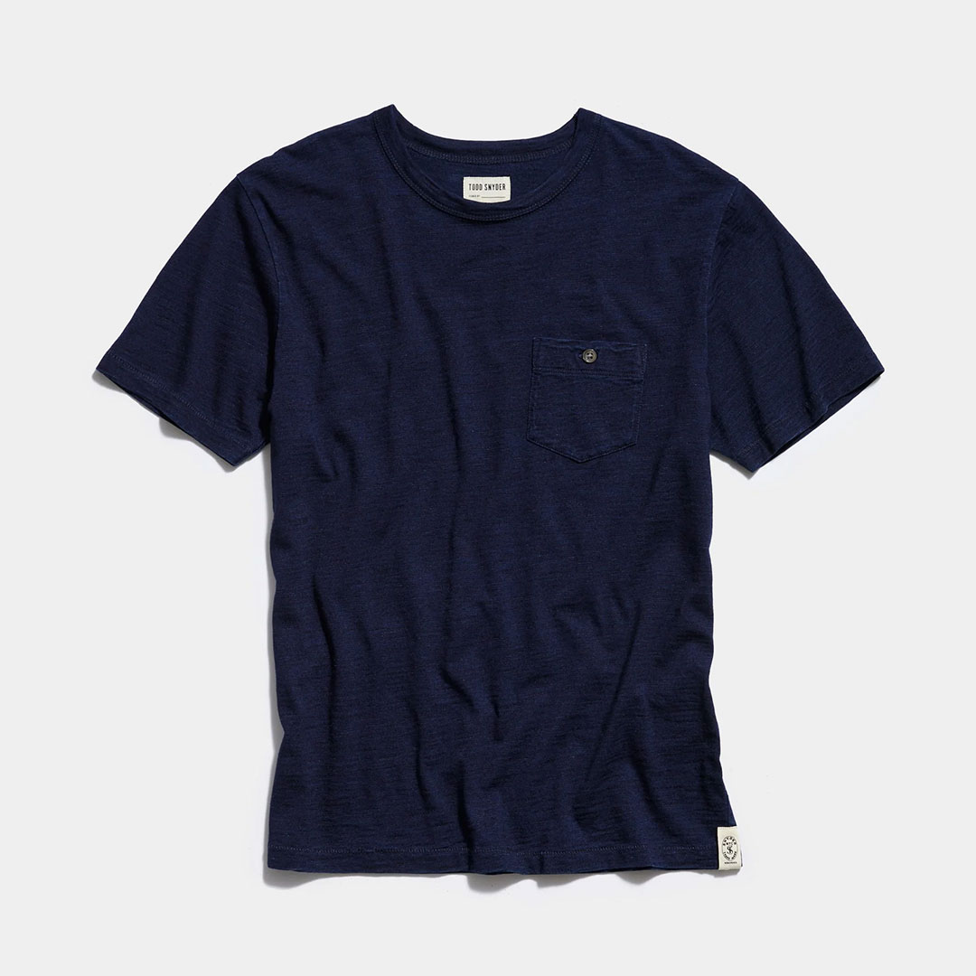Todd Snyder Indigo Slub Pocket Tee - 59% Off