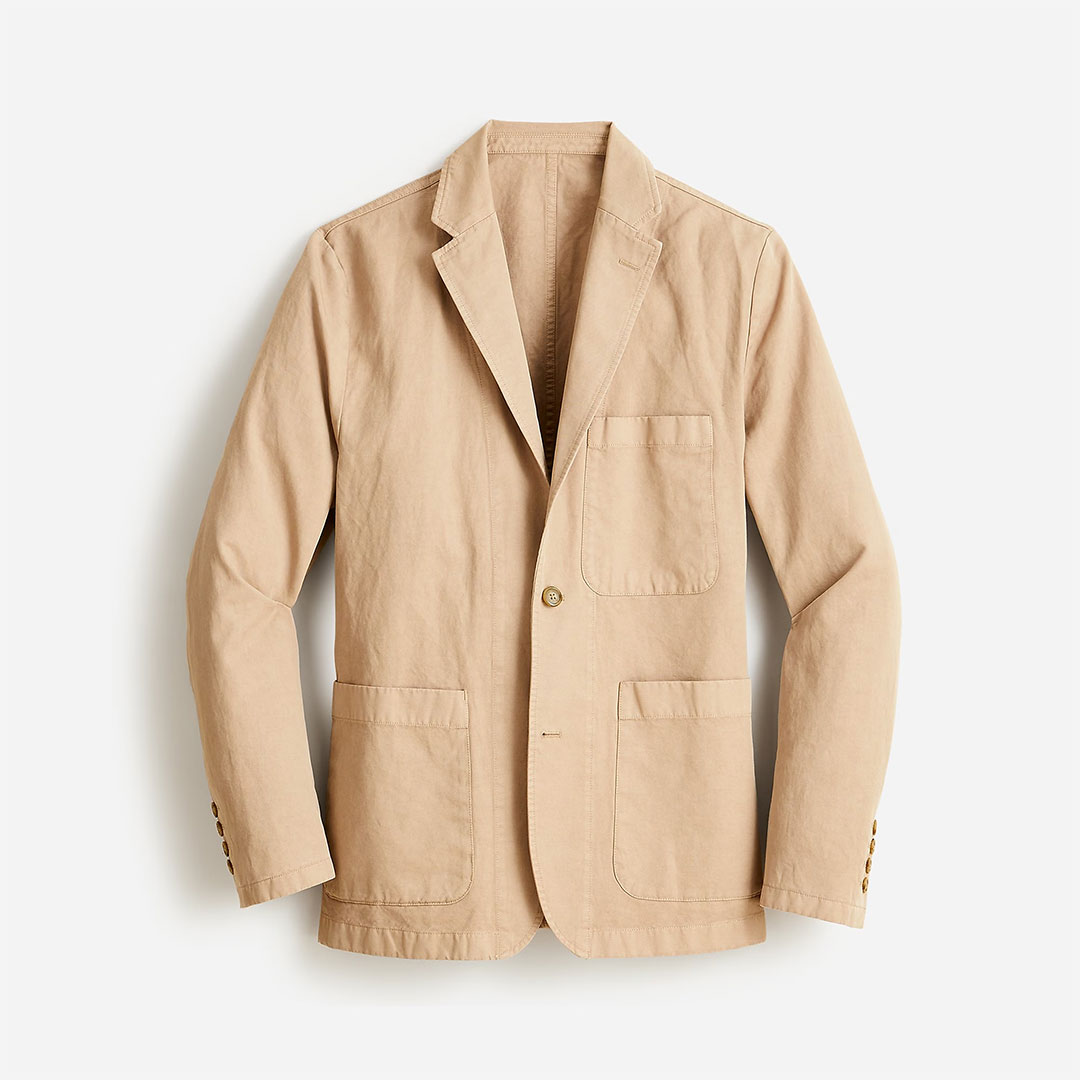 J. Crew Garment-Dyed Cotton-Linen Chino Suit Jacket - 80% Off