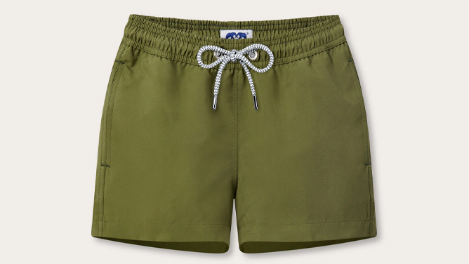 Boys Olive Staniel Swim Shorts