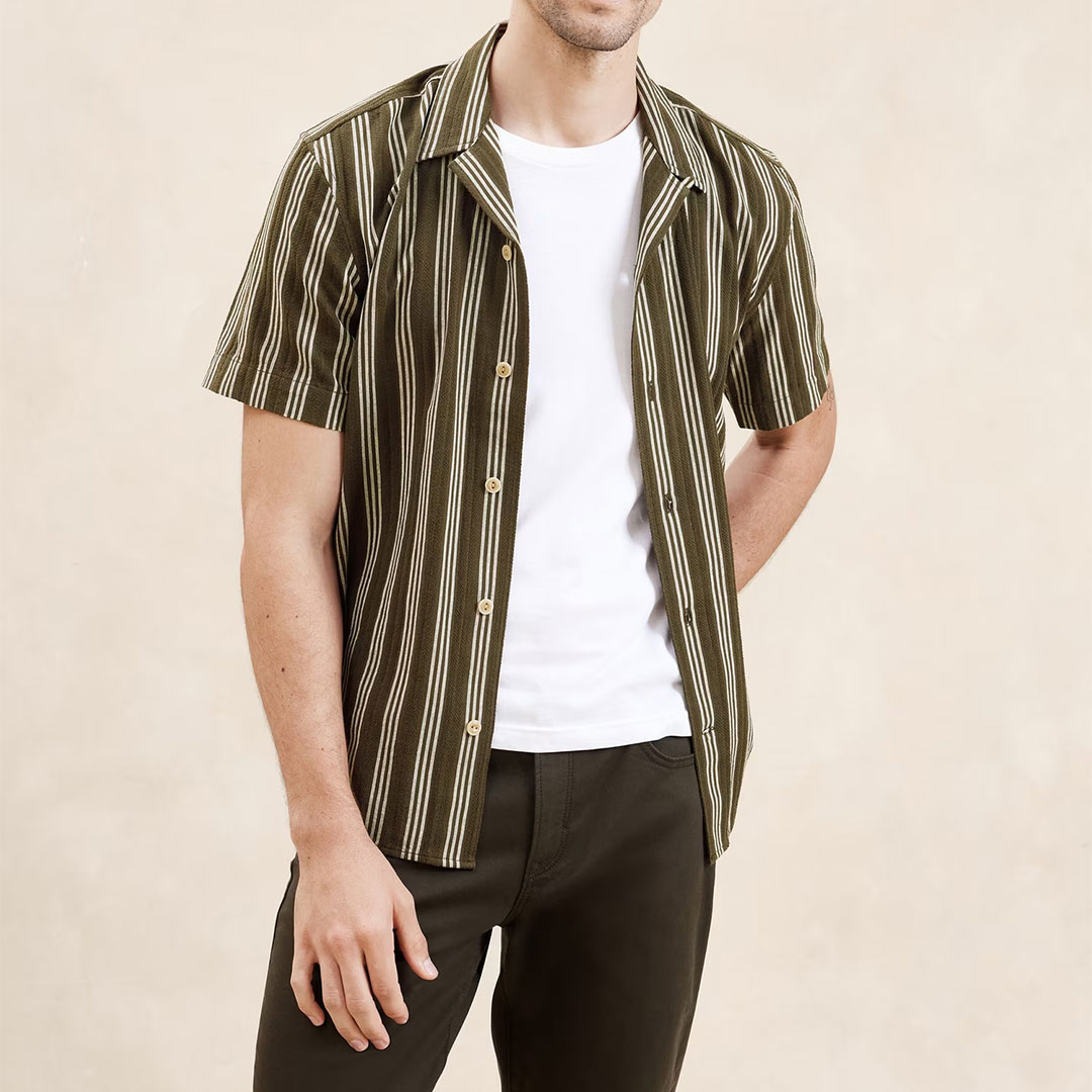 Banana Republic Textured Camp Shirt - 60% Off