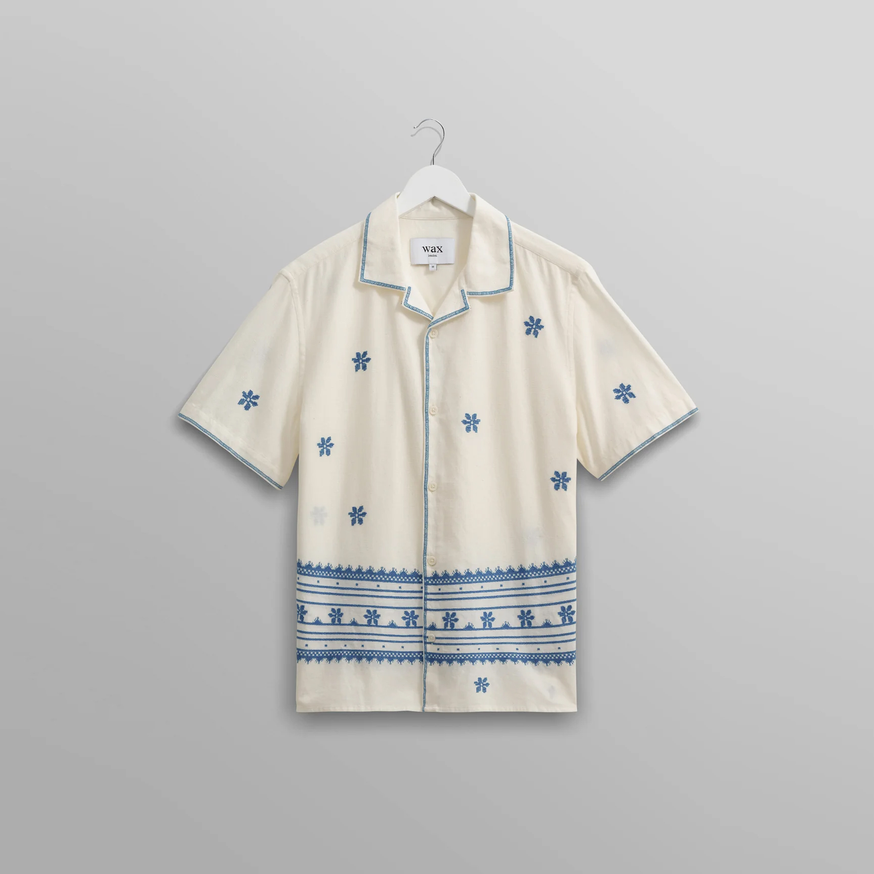 Didcot Shirt Ecru/Blue Daisy Embroidery