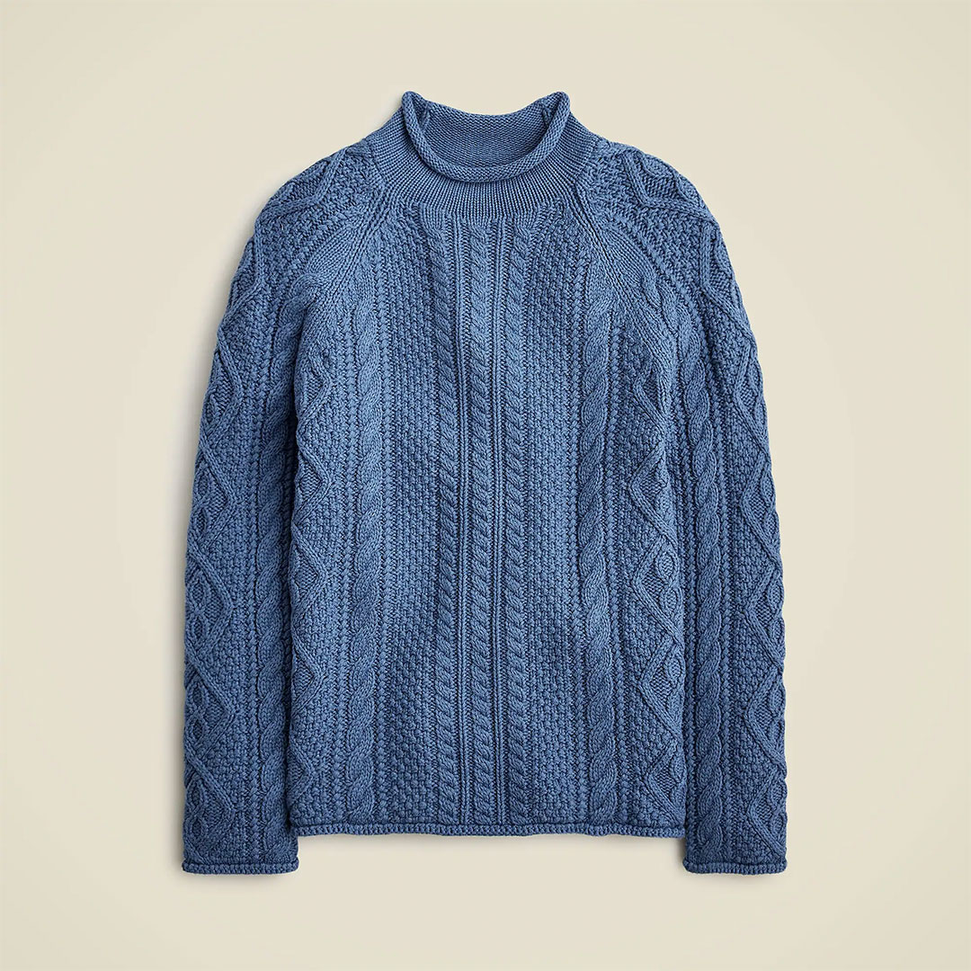 J. Crew Cotton Cable-Knit Rollneck™ Sweater - 49% Off