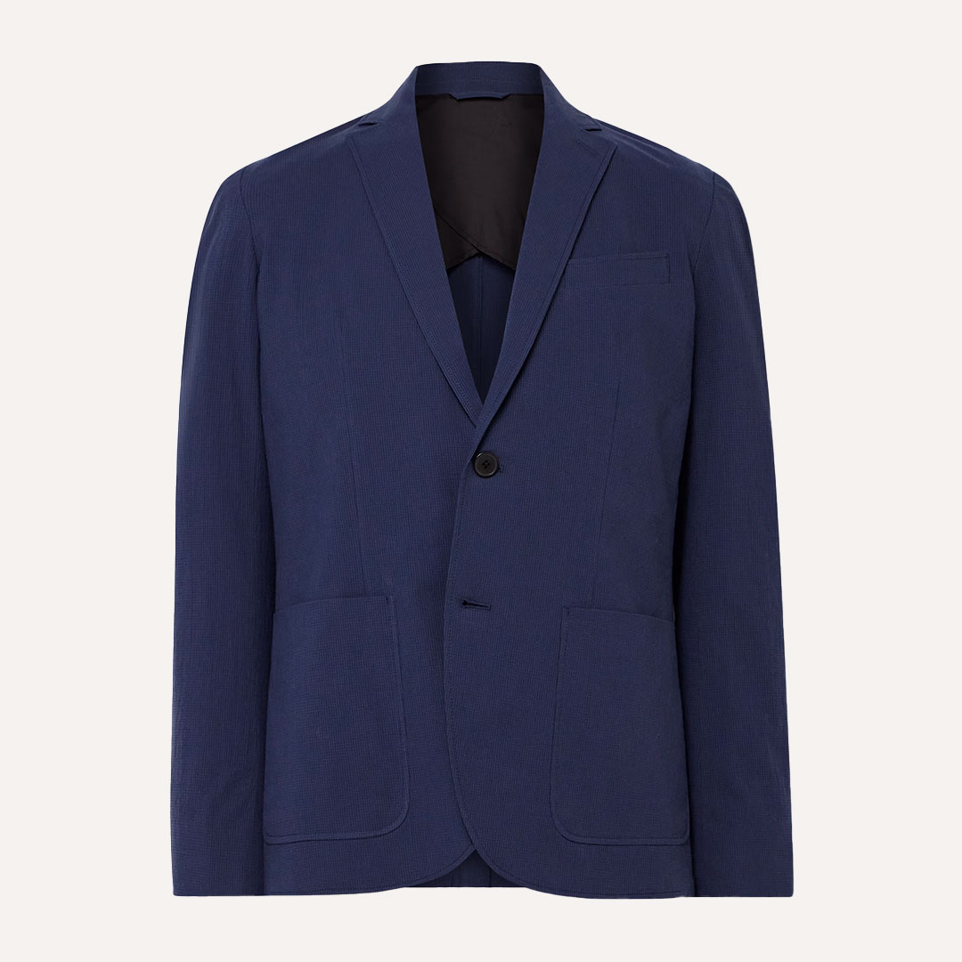 Club Monaco Slim-Fit Unstructured Cotton-Blend Seersucker Blazer - 50% Off