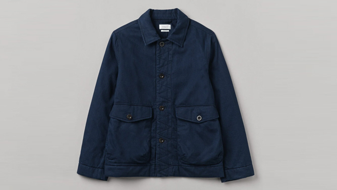 Toast Indigo Cotton Quilted Jacket