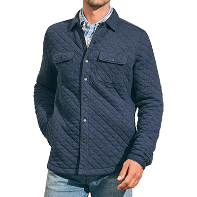 Faherty Epic Cotton Blend Quilted Shirt Jacket - 45% Off