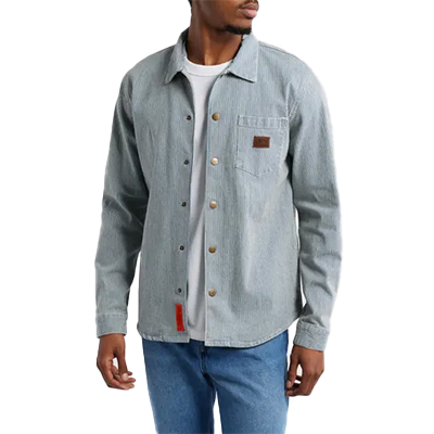RVCA Hickory Stripe Cotton Overshirt - 50% Off