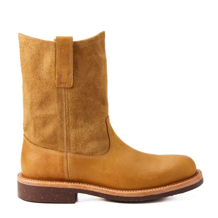Rhodes Footwear ATX Western Boot in Tobacco/Honey Suede/Brown Cork