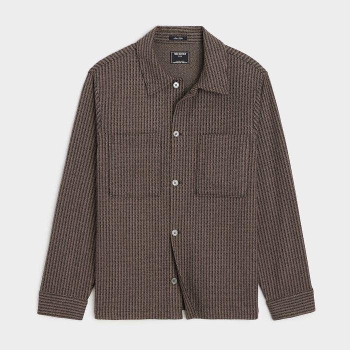 Todd Snyder Double Knit Striped Overshirt