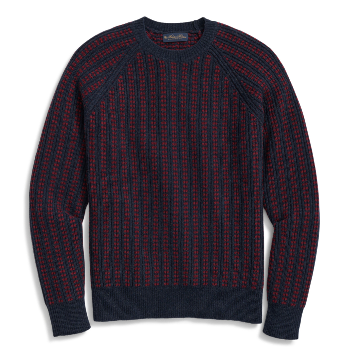 Brooks Brothers Stripe Jacquard Wool Sweater