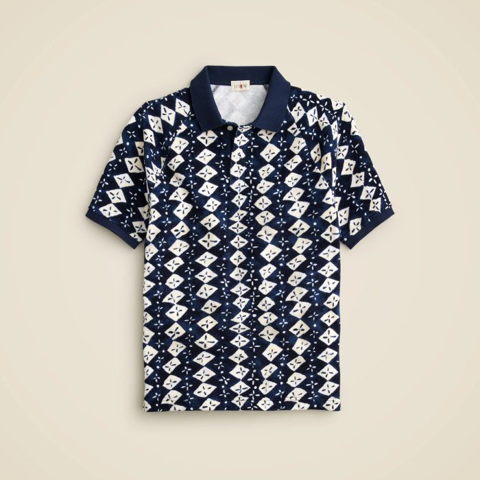 J. Crew Terry Cloth Polo Shirt in Print
