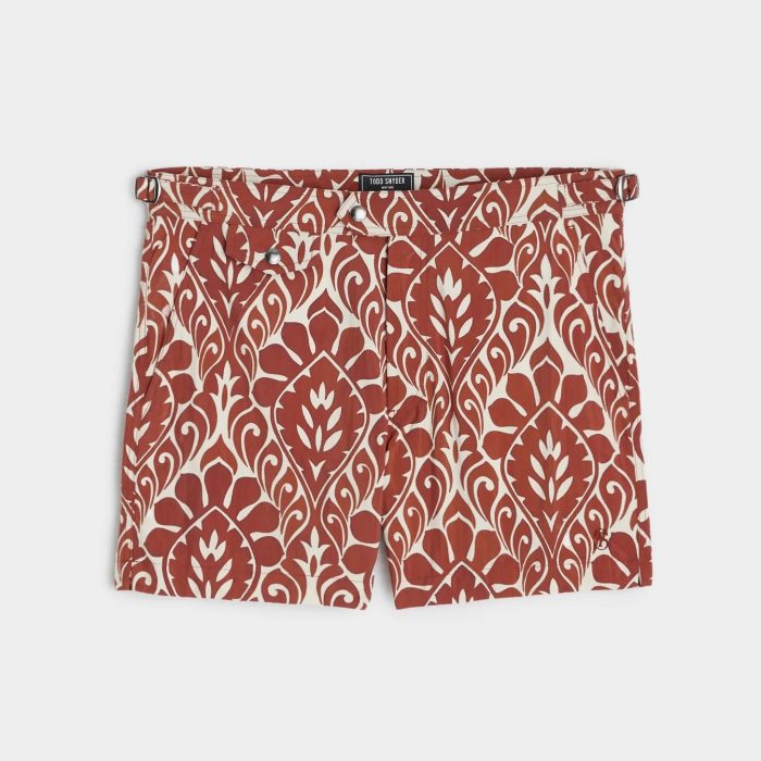 Todd Snyder Riviera Swim Short in Red Damask