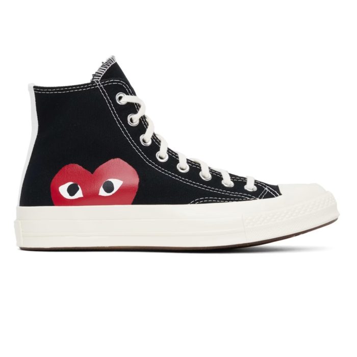 Comme des Garcons Play Black Converse Edition Chuck 70 High Top Sneakers
