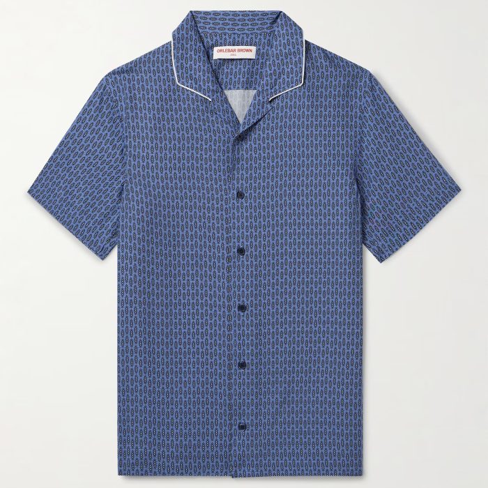 Orlebar Brown Hibbert Perez Camp-Collar Printed Lyocell Shirt
