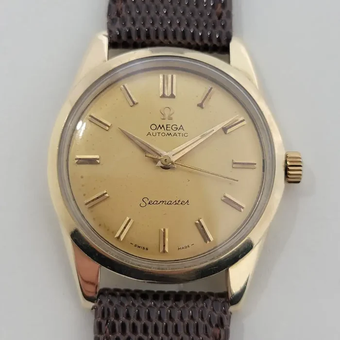 Omega Seamaster Ref 2975 35mm 18k Gold 1950s Automatic Swiss Vintage RA406