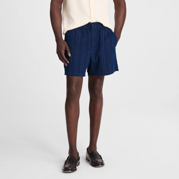 Madewell Indigo-Dyed Stripe Everywear Shorts