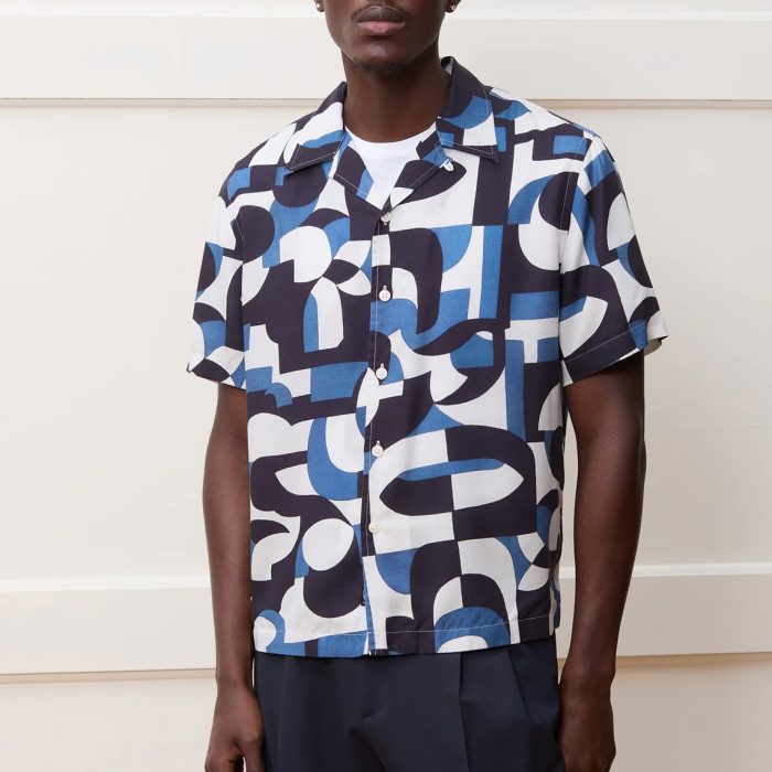 Todd Snyder Cropped Rayon Camp Collar Shirt