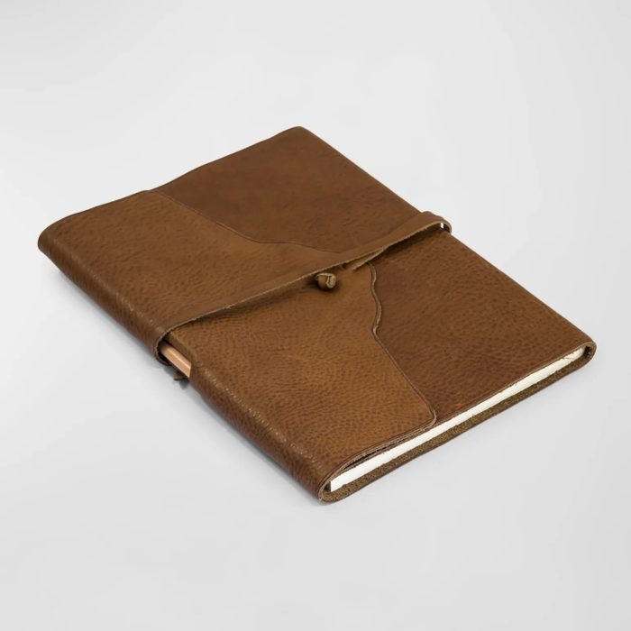 Giulio Giannini e Figlio Caravaggio Leather Tie Notebook, Brown