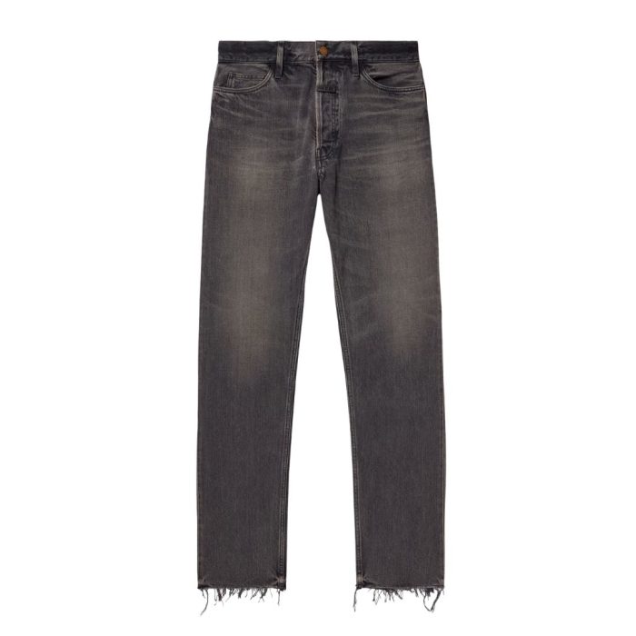 Fear Of God Straight-Leg Logo-Appliquéd Distressed Jeans