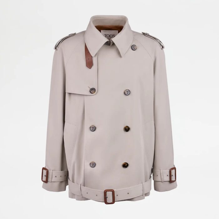 Tod’s Short Trench Coat, Off white