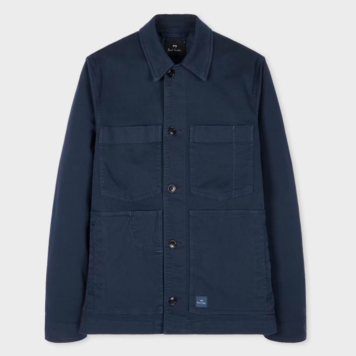 Paul Smith Dark Navy Garment-Dyed Organic Cotton Work Jacket