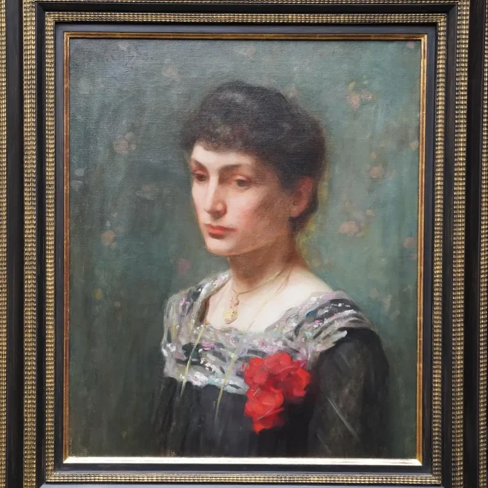 Percy William Gibbs Portrait of a Lady – British Edwardian Art Female Portrait Oil Painting c. 1910