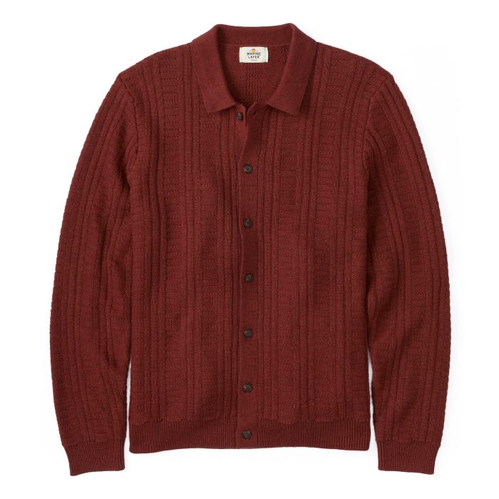 Marine Layer Sweater Button Down Polo