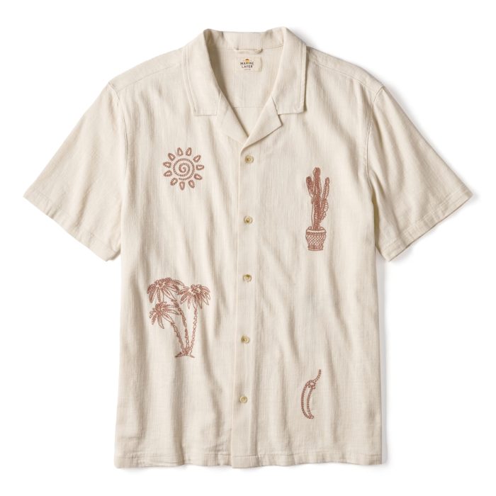 Marine Layer Embroidered Resort Short Sleeve Shirt