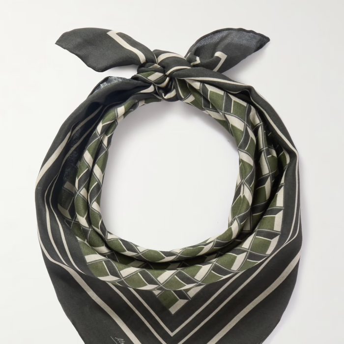Mr P. Printed Cotton and Silk-Blend Bandana