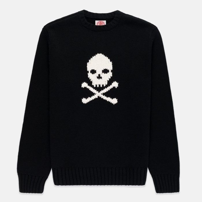 J. Press Skull & Bones Intarsia Knit Cotton Sweater
