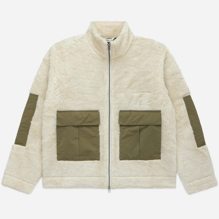 3sixteen Fleece Jacket Ecru Wool Blend Fleece