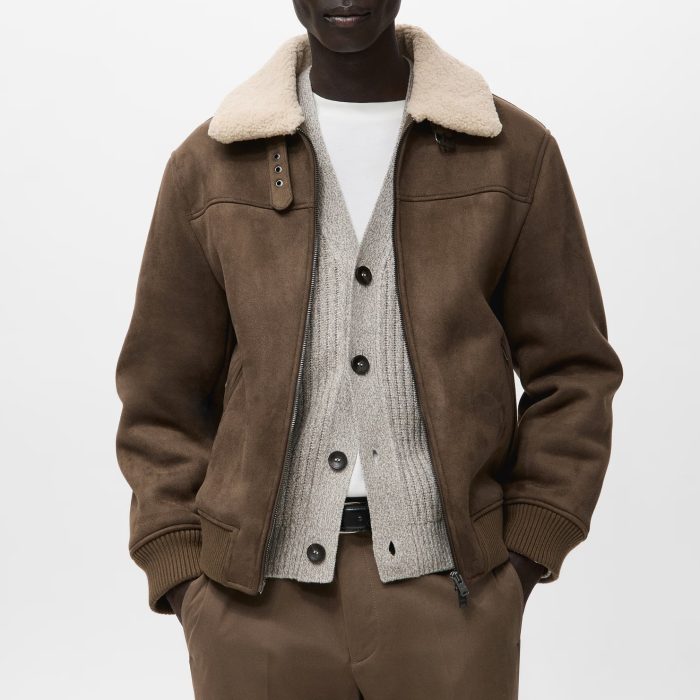 Mango Faux-shearling Suede Jacket
