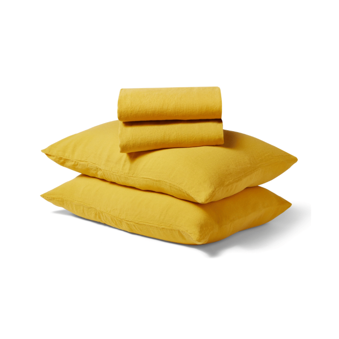 Floyd Linen Duvet Sheet Set in Mustard
