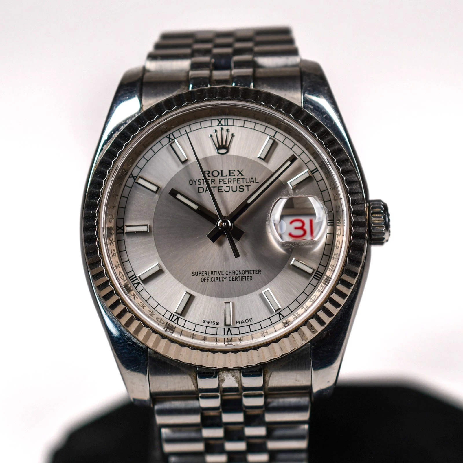 Rolex Datejust 116234 Silver Tuxedo 2007 Super Jubilee 36mm