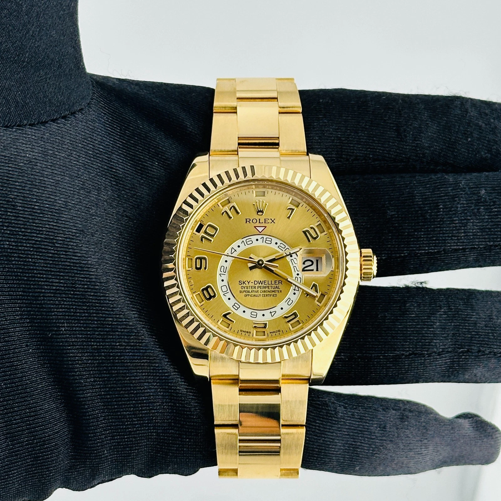 Rolex Sky-Dweller 42mm 18K YG Gold Arabic Dial