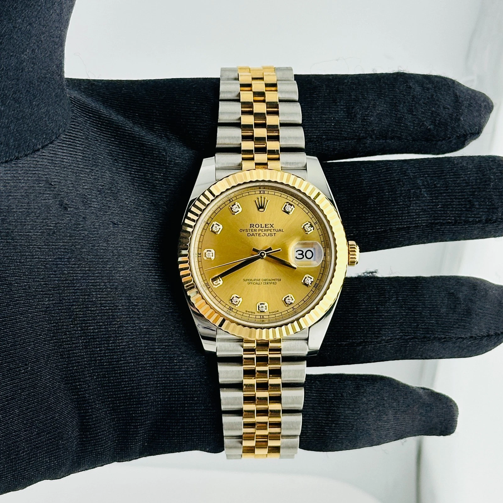 Rolex 41mm Datejust 18k YG & Steel Gold Dial