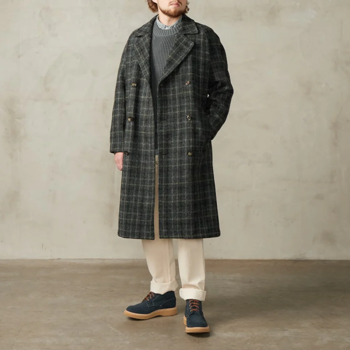 Division Road Inc. Harris Tweed Grandad Trench Coat