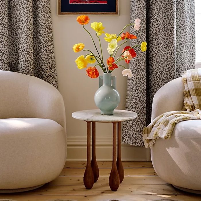 Antropologie LALA Reimagined Round Marble Side Table